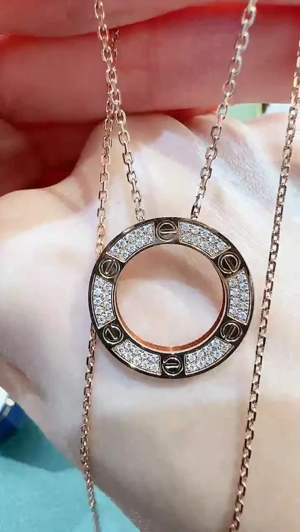 【闪购商品】钻石套链18K金镶嵌18K金钻石饼饼套链