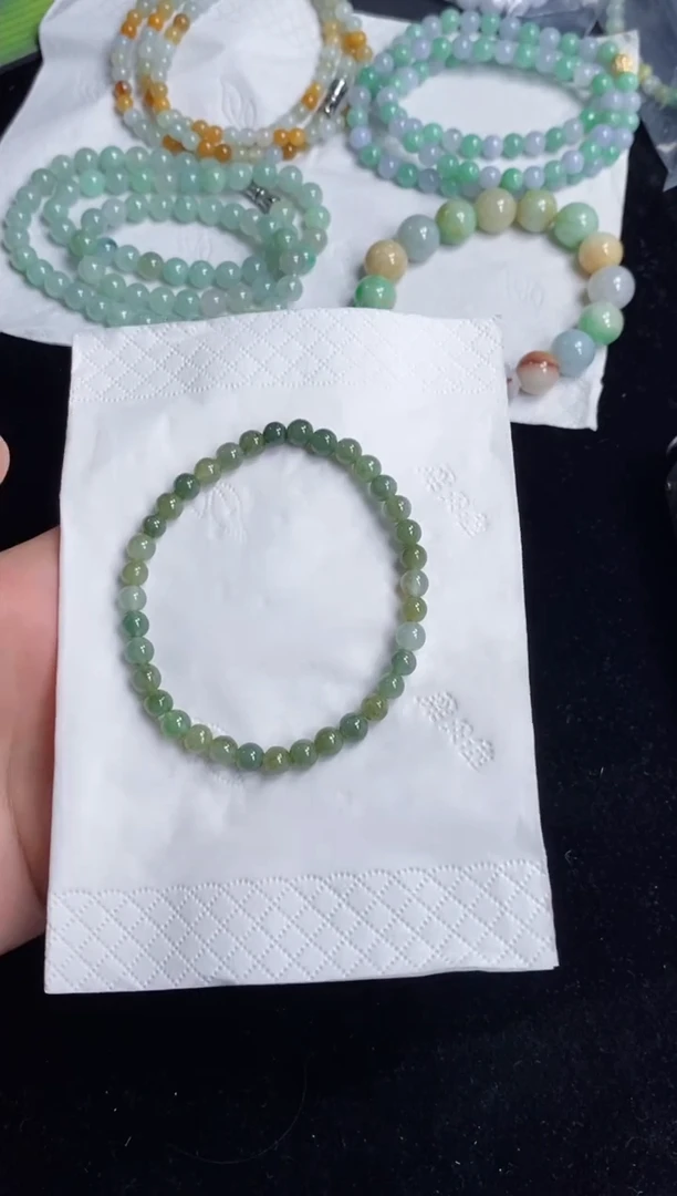未镶嵌手串翡翠8号链接天然缅甸翡翠A货一物一证