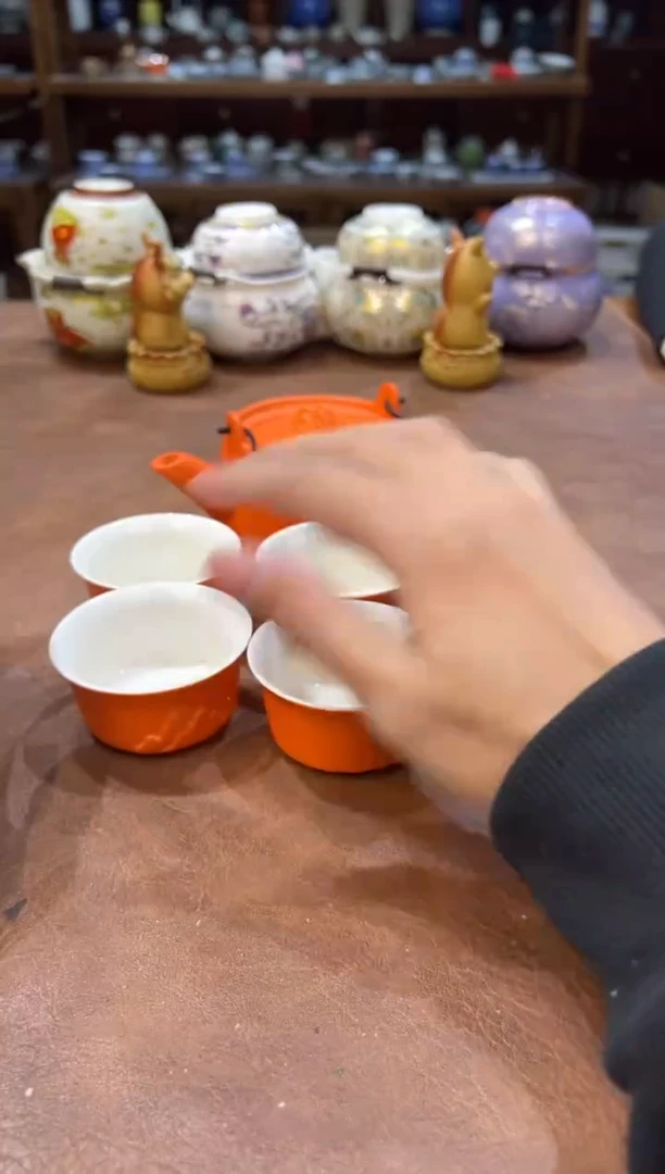 真的很便宜超好看会开片的旅行茶具