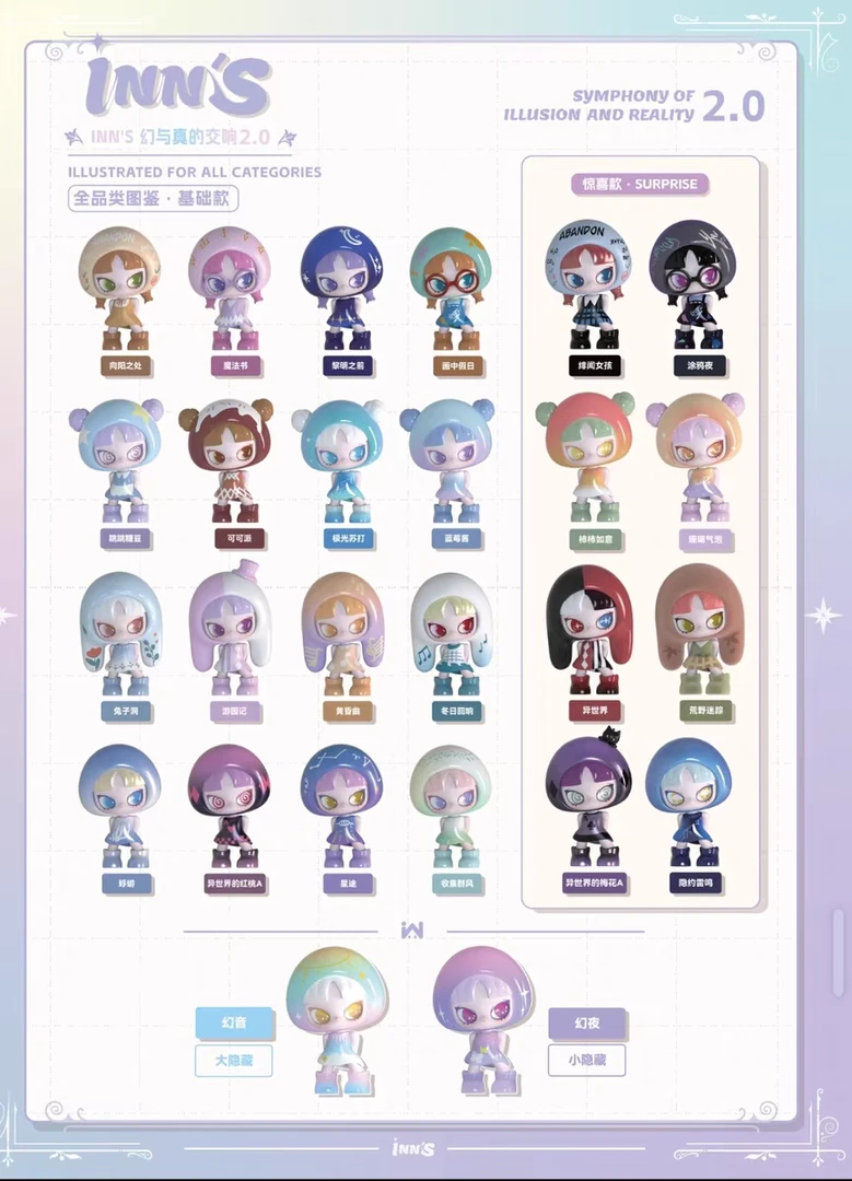 【in stock】正品新款现货INNS幻与真的交响2.0萌粒二代盲盒潮玩
