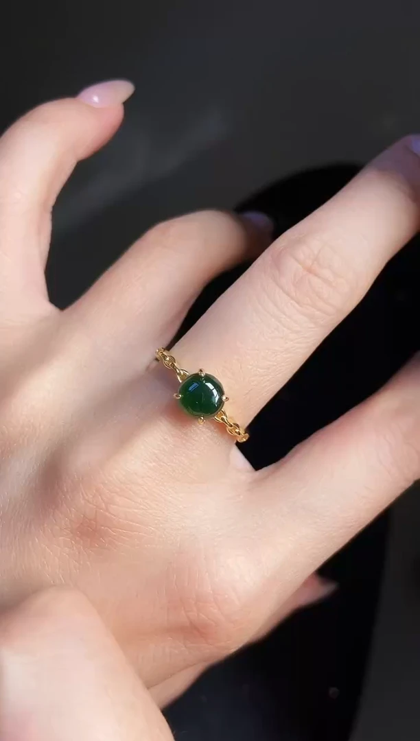 银S925镶嵌戒指翡翠12