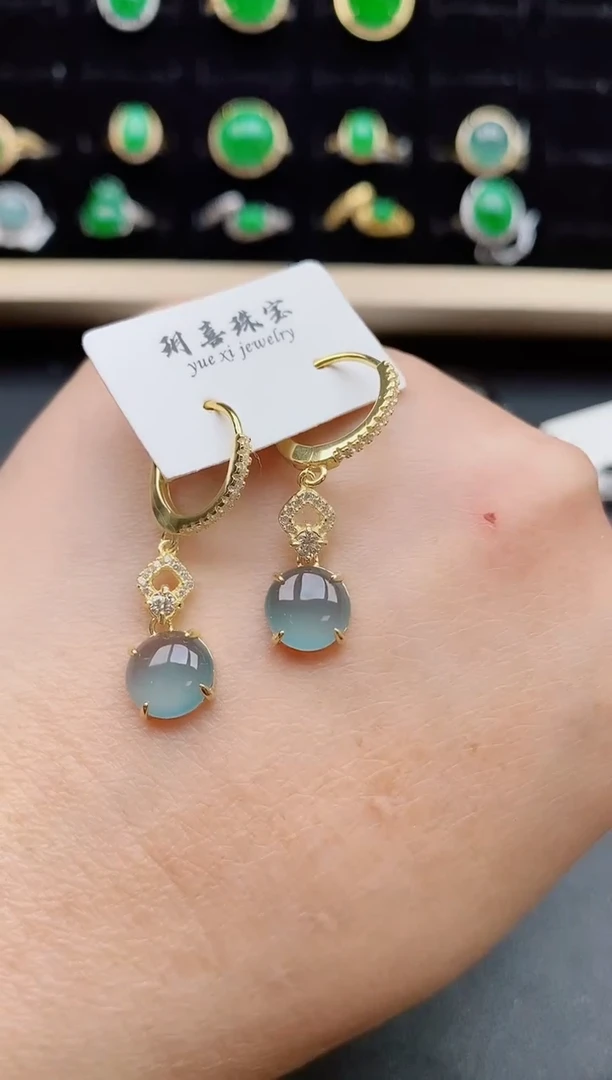 【闪购商品】翡翠耳饰银S925镶嵌121212