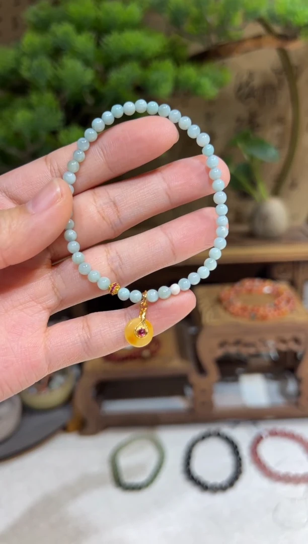 未镶嵌针钠钙石（海纹石）手链手饰@@