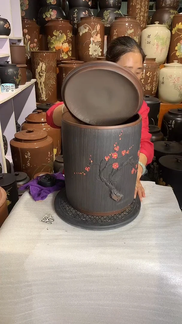 九饼梅花根艺茶缸