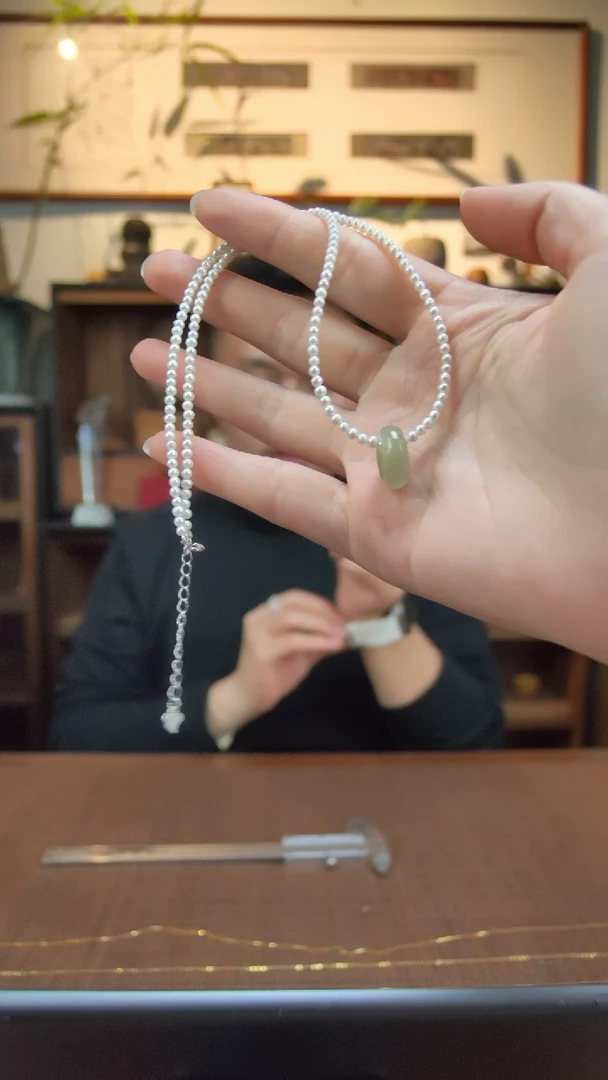 【闪购商品】淡水珍珠颈链银S925镶嵌珍珠颈链*5ZD多样性发一