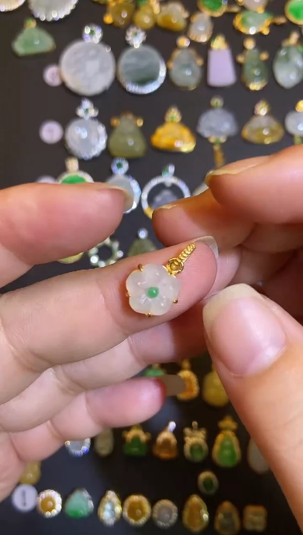 吊坠(不含链)银S925镶嵌翡翠1