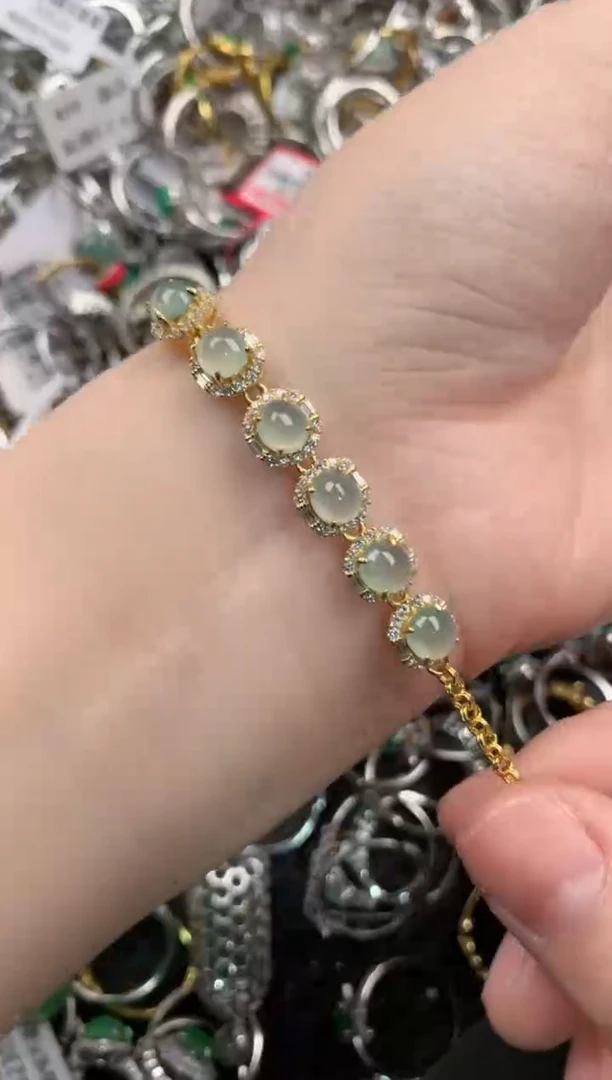 银S925镶嵌戒指翡翠13  5