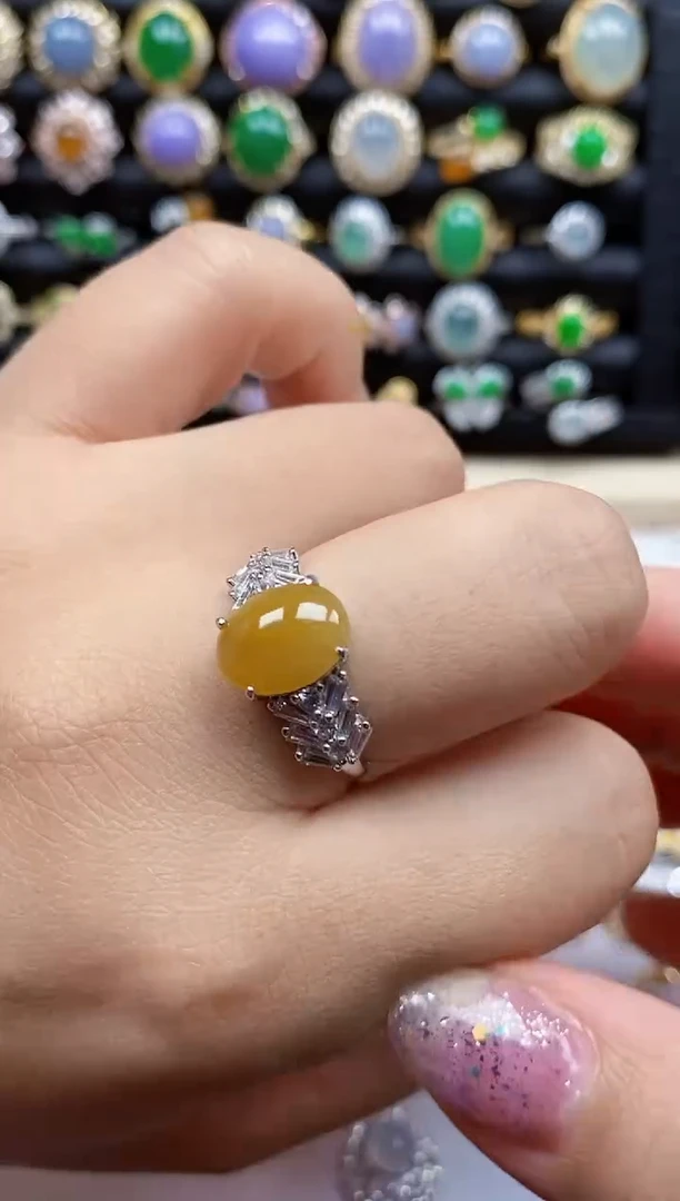 银S925镶嵌戒指翡翠841