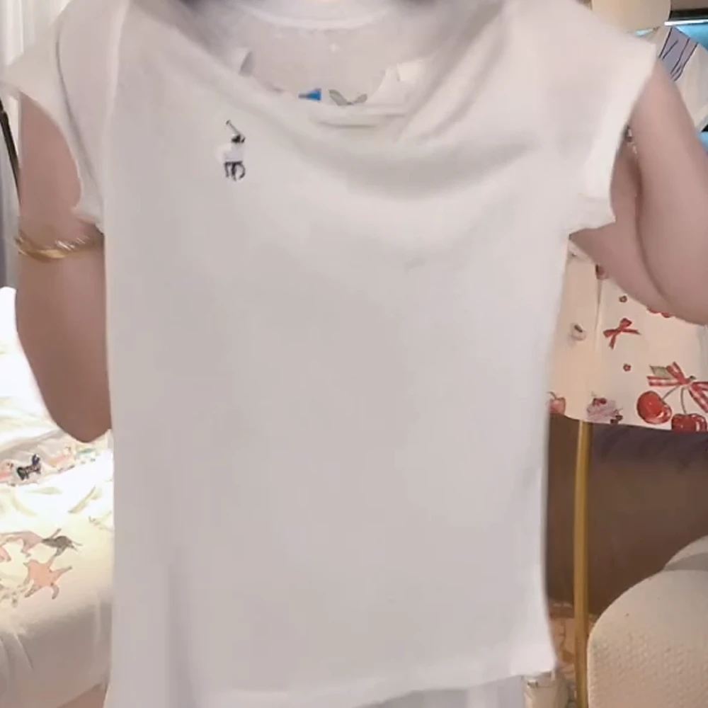 天丝亚麻流行款卡通印花短袖T恤潮流休闲上衣C5288