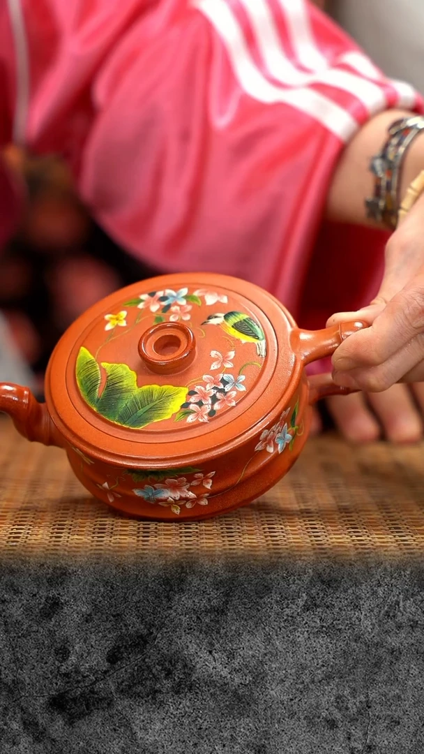紫砂 宜兴紫砂 ZY  粉 竹节周盘