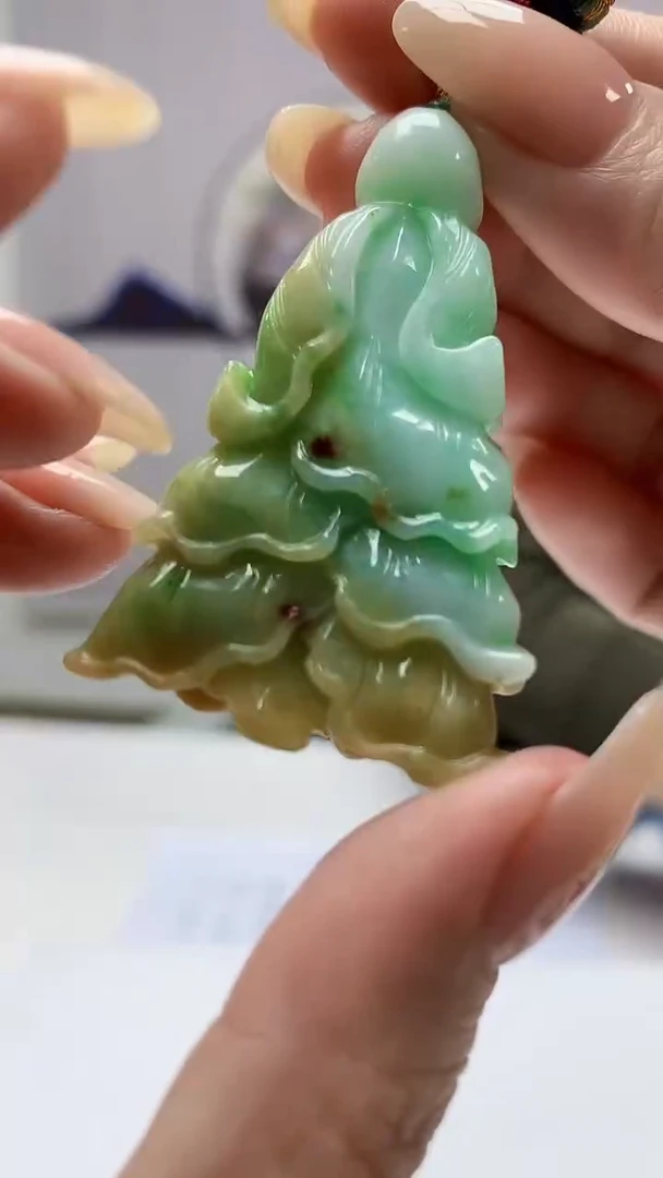 【闪购商品】定制翡翠未镶嵌5152DD-毛货挂件白菜49