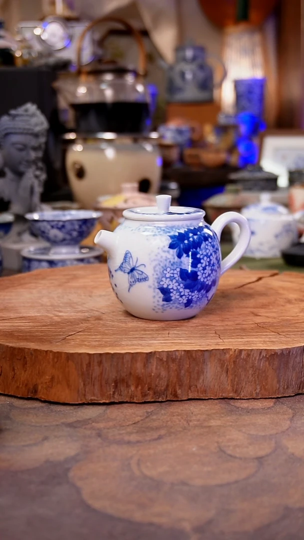 摆件陶绣球花手工手绘手工手绘