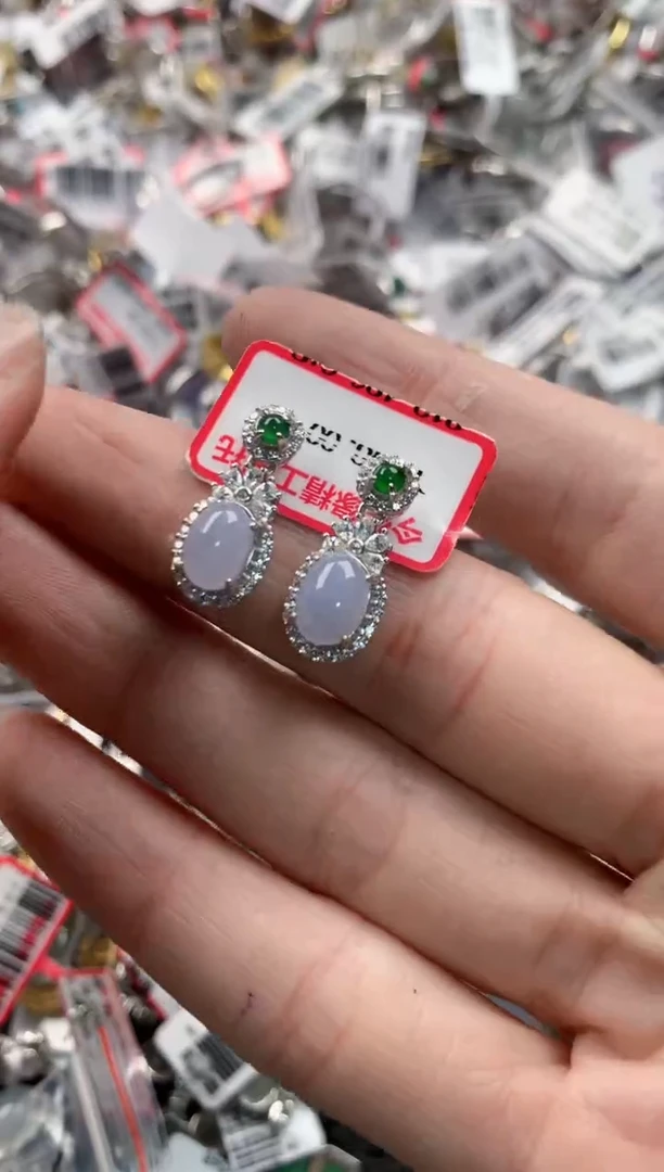 银S925镶嵌戒指翡翠666---10