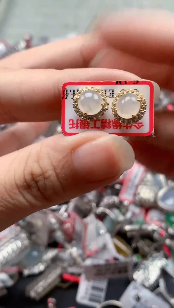 银S925镶嵌戒指翡翠天然A货缅甸翡翠