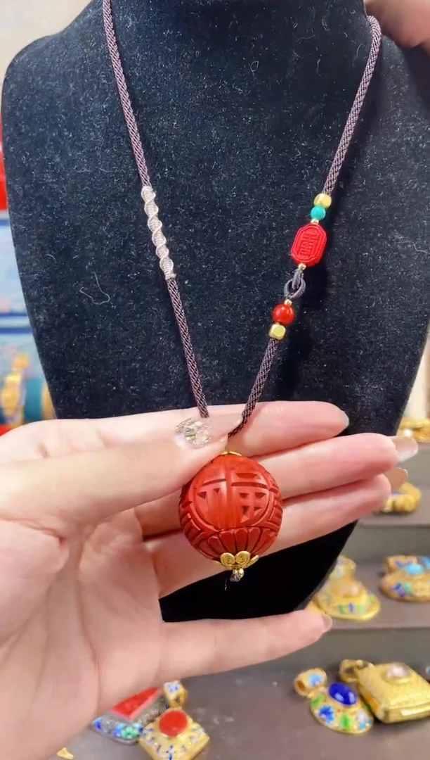 【闪购商品】非遗雕漆3.0单珠毛衣链福寿