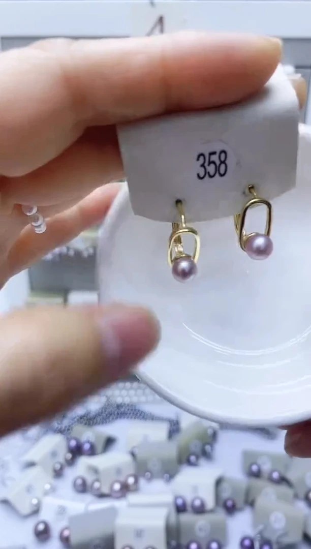 【闪购商品】淡水珍珠耳饰银S925镶嵌358