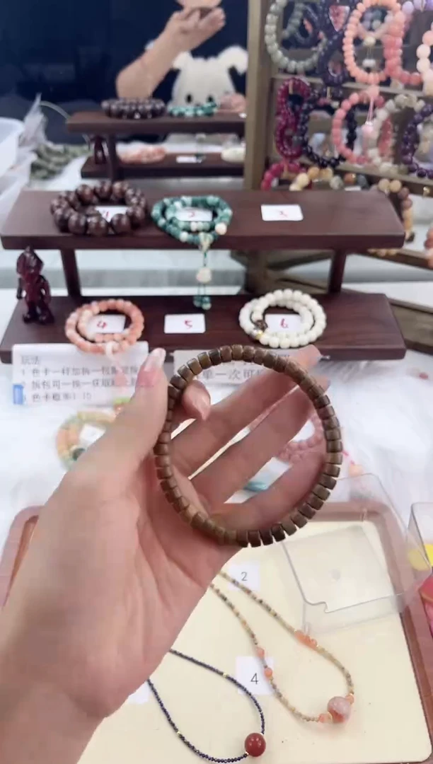 【闪购商品】维腊木（绿檀）手串/手链绿檀药片单圈手串217