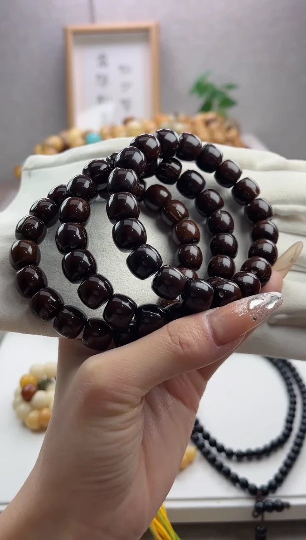 【闪购商品】菩提根/象牙果手串m789紫金鼠桶珠11*12瑕疵不补