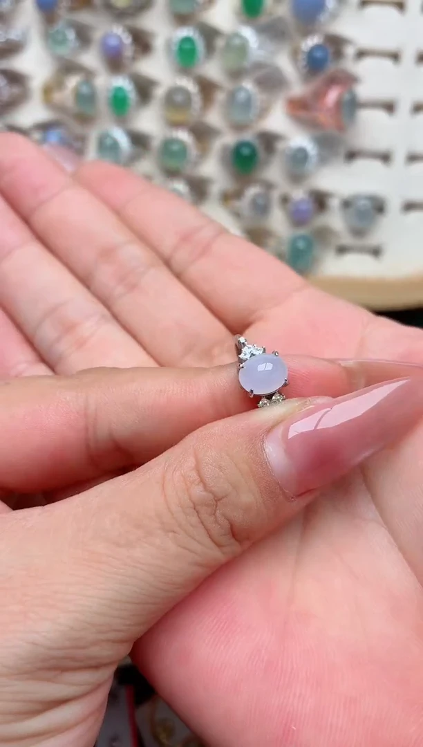 银S925镶嵌戒指翡翠.