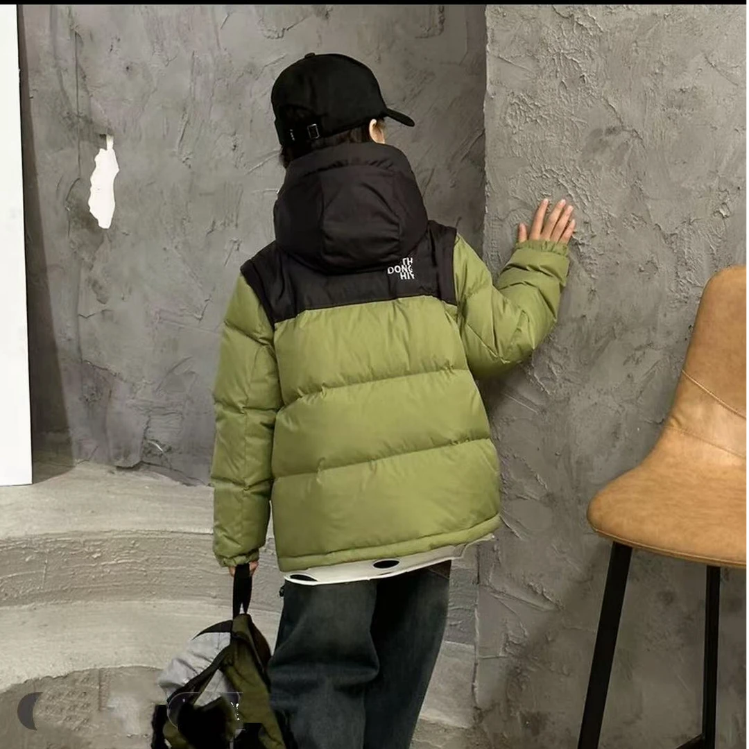 506290 《绿》袖子可拆卸 韩版男童女童休闲舒适百搭秋冬保暖羽绒服