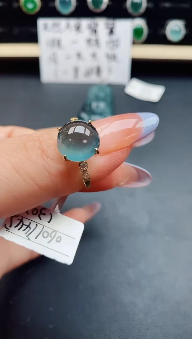 翡翠戒指银S925镶嵌321321
