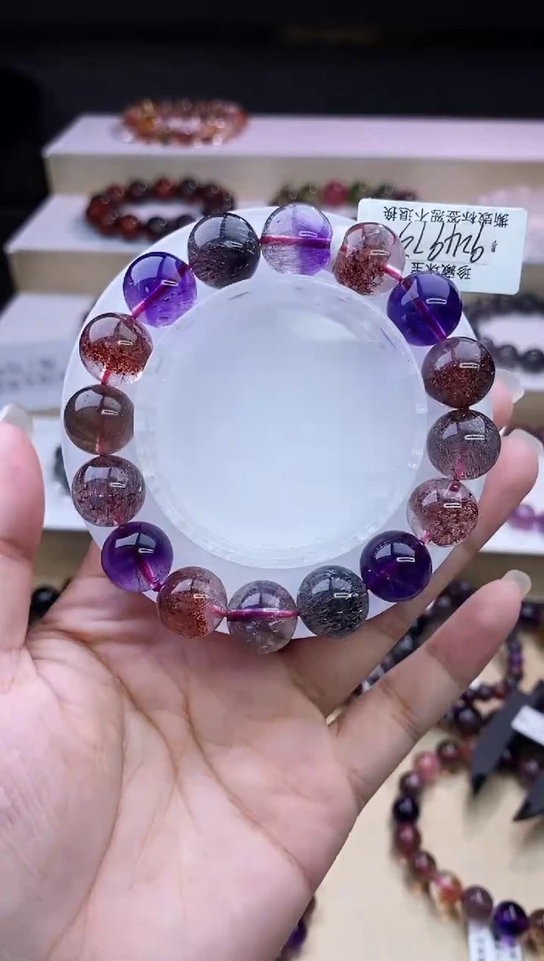 水晶手链未镶嵌黑加仑超七单圈12m+