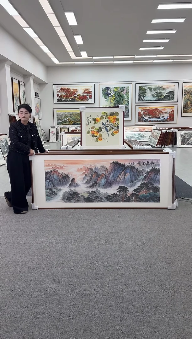 国画手绘  紫气东来  172*85