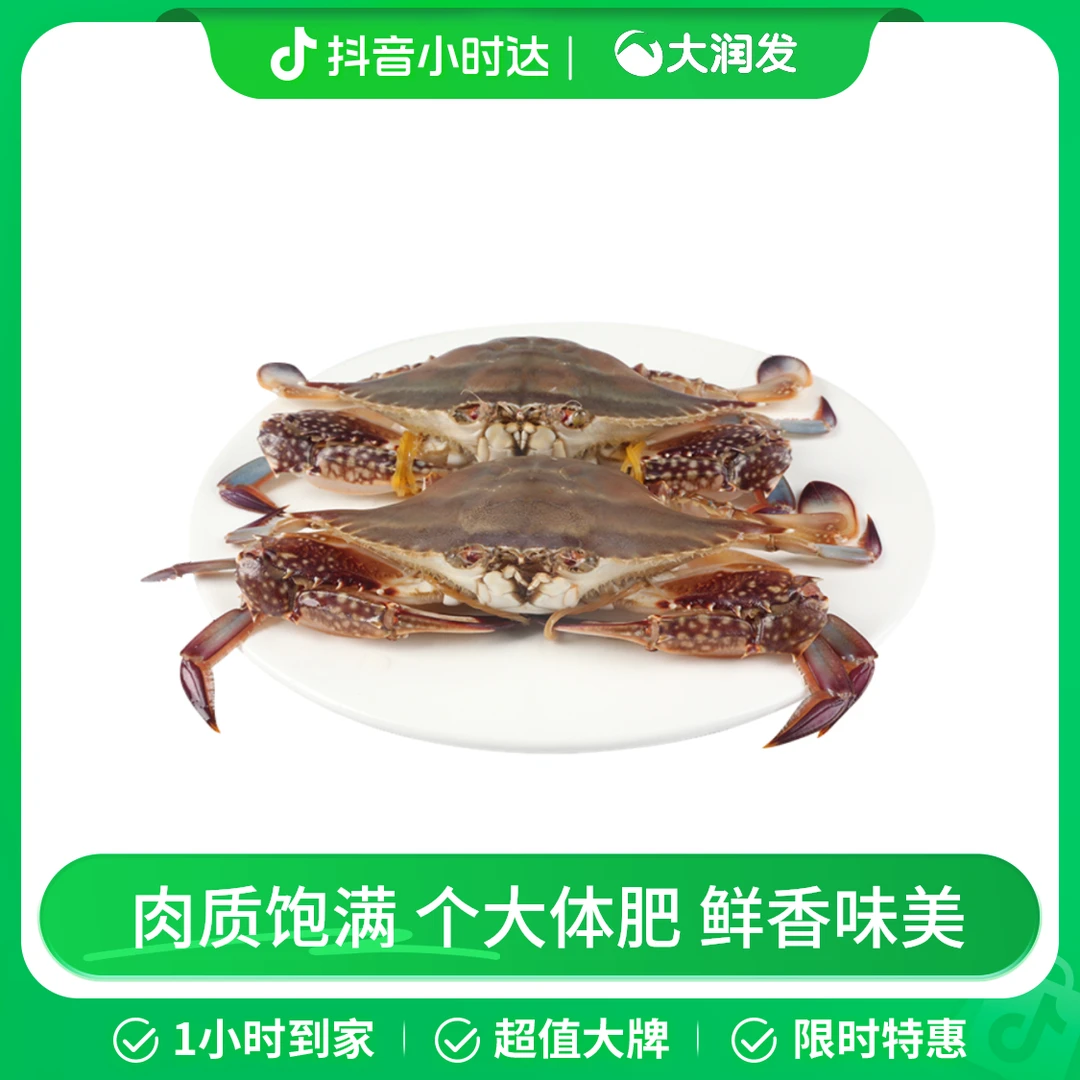 鲜活梭子蟹200-350克(称重)梭子蟹同城