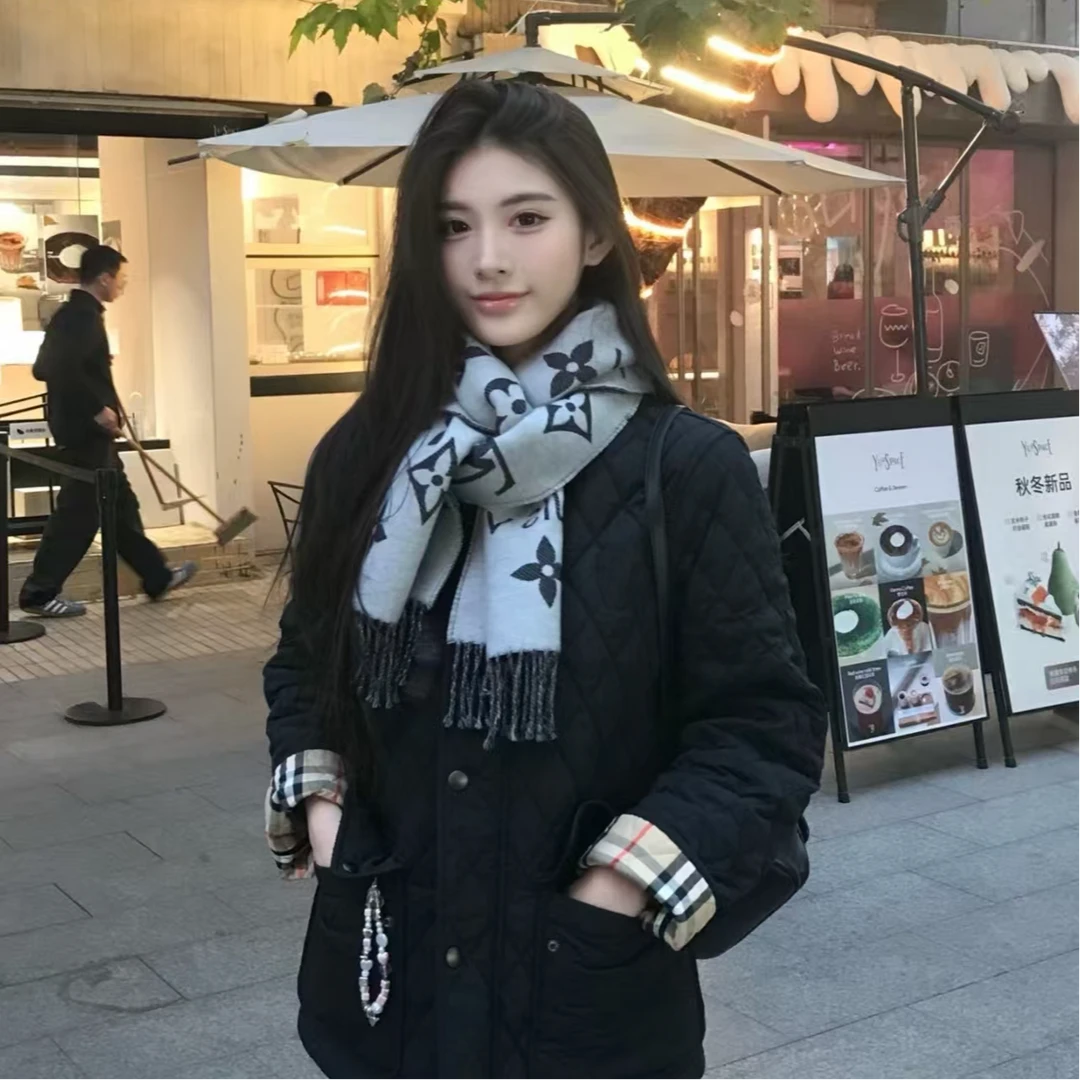 双面情侣格子极简风韩版成人不掉色加厚披肩围巾时尚通勤秋冬保暖