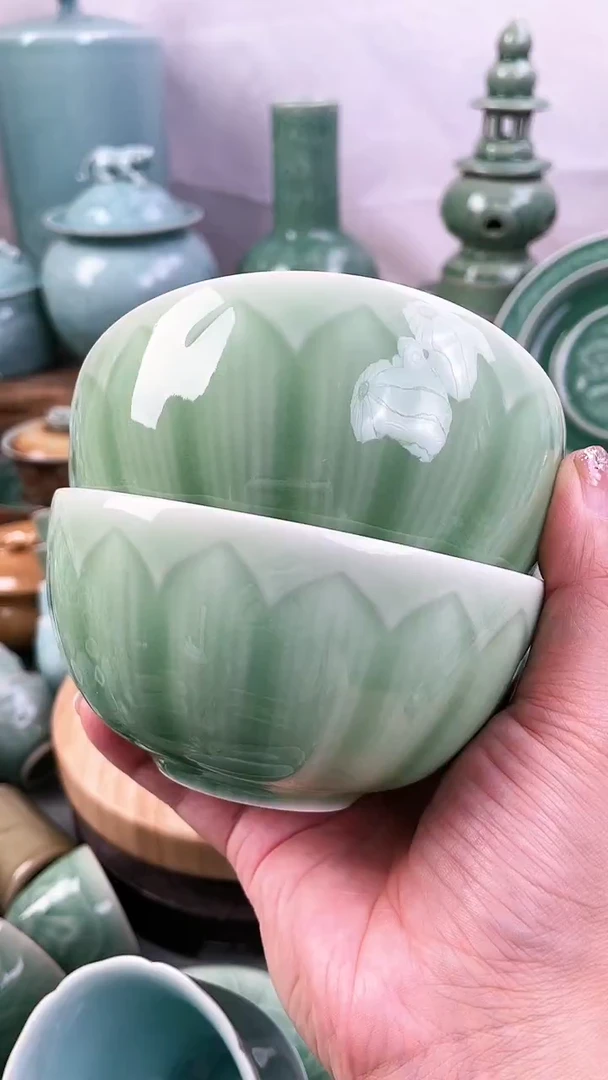 2个 特价福利 微瑕 慧仙青瓷