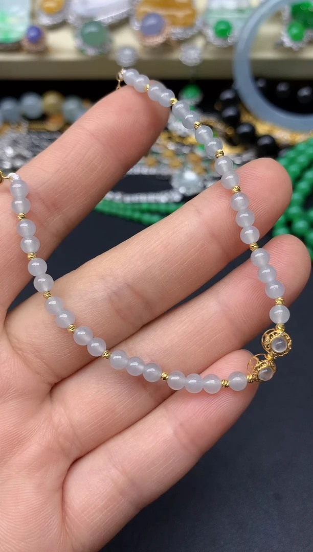 18K金镶嵌手链翡翠3-雪姐翡翠天天见