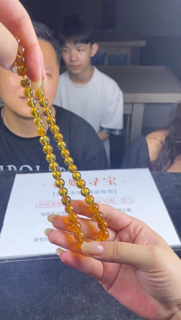 银S925镶嵌项链琥珀项链-X2846