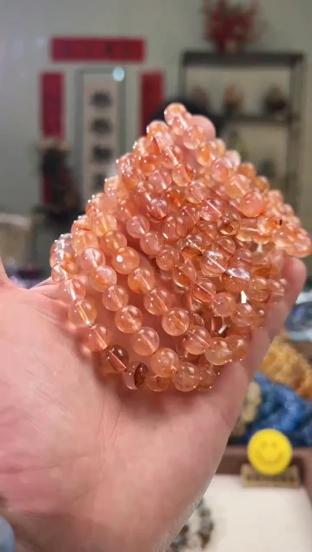 【闪购商品】水晶手串未镶嵌9mm红胶花（多样性发其一）