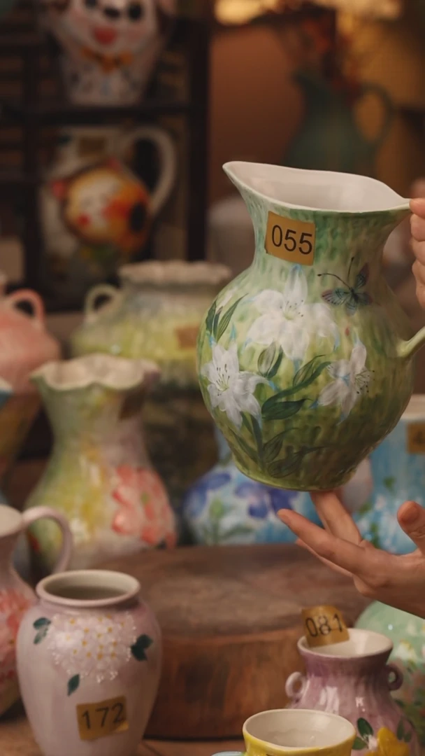 陶瓷055景德镇设计师手作花器摆件侘寂风