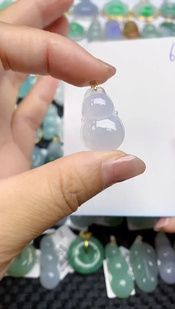 【闪购商品】翡翠颈饰18K金镶嵌天然A货翡翠 6