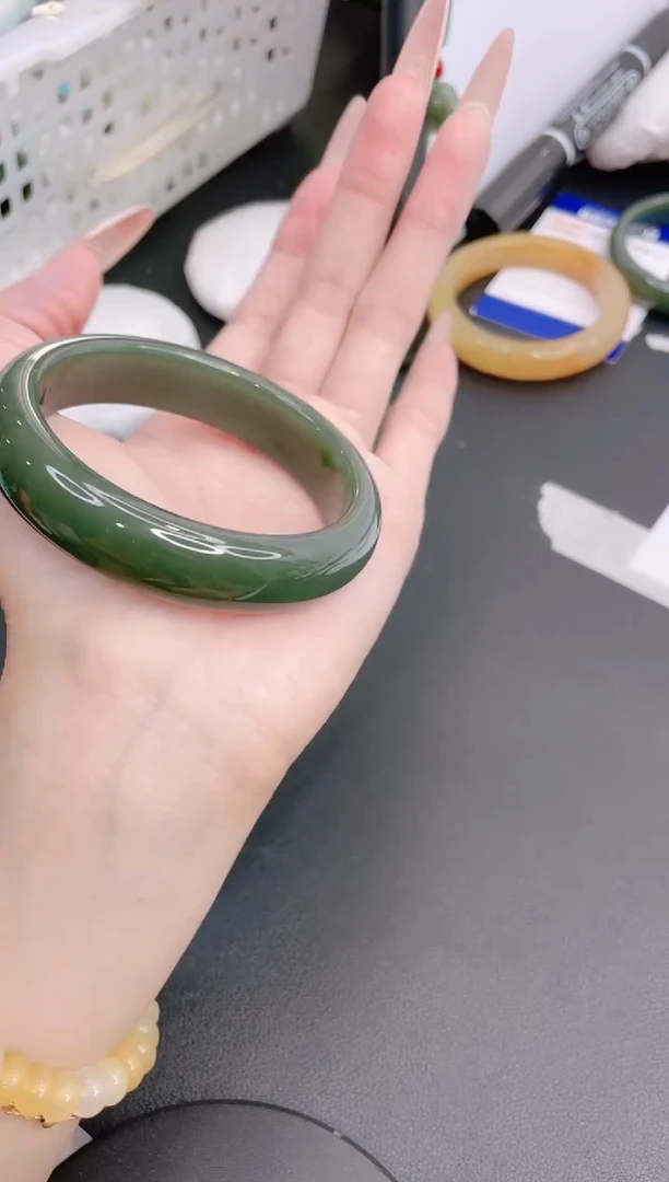 和田玉（碧玉）手镯未镶嵌15G186-56