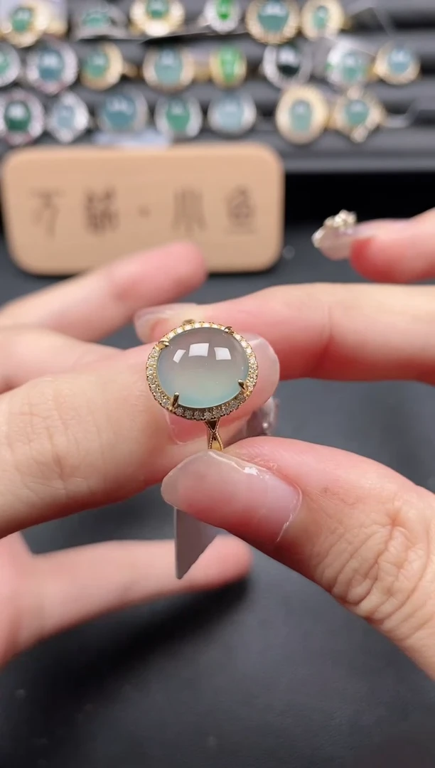 翡翠戒指银S925镶嵌51511