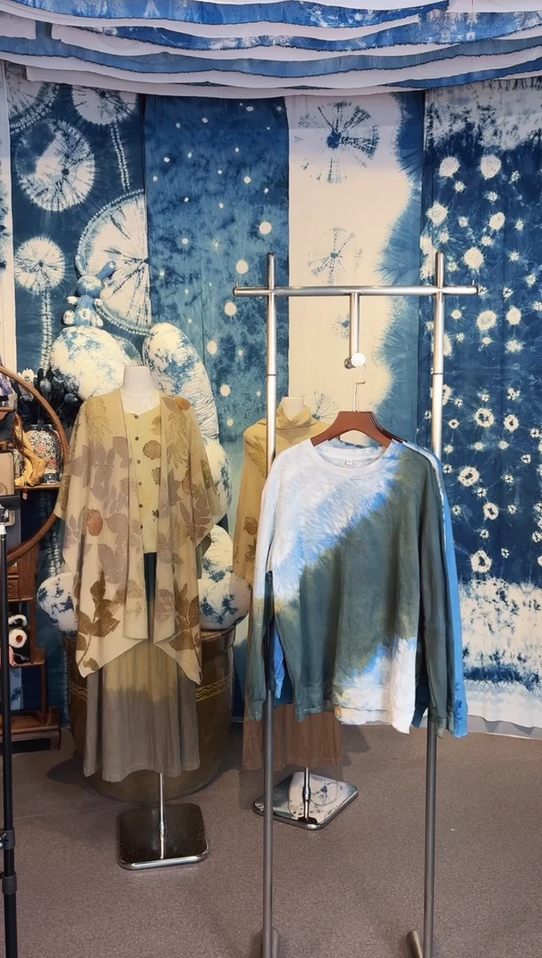 植物染蓝染扎染260克卫衣3XL