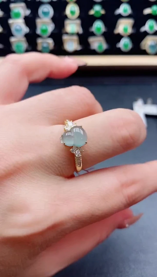 银S925镶嵌戒指翡翠1