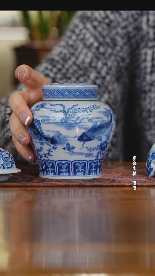 【闪购商品】望月怀古鱼藻 小茶叶罐