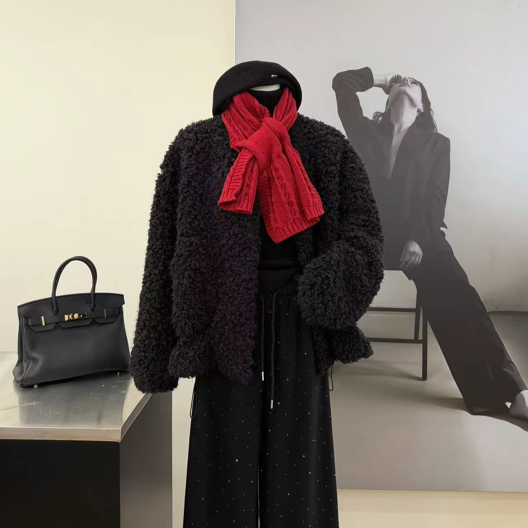 【苏兰文】氛围感高定轻奢气质毛毛外套-1221