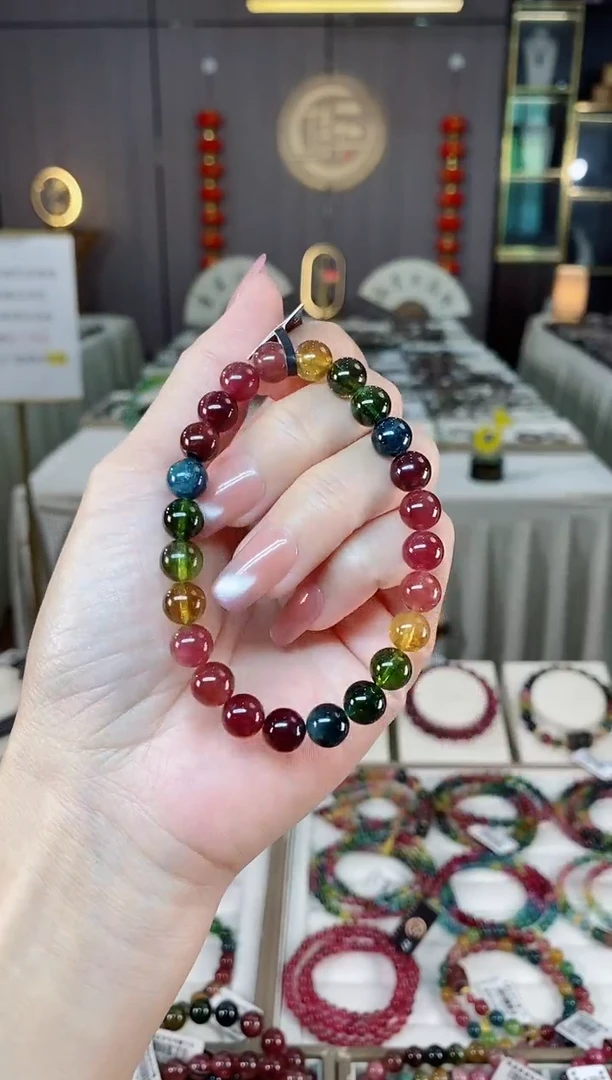 未镶嵌老矿碧玺单圈手串7mm+碧玺hon多样性发货一条