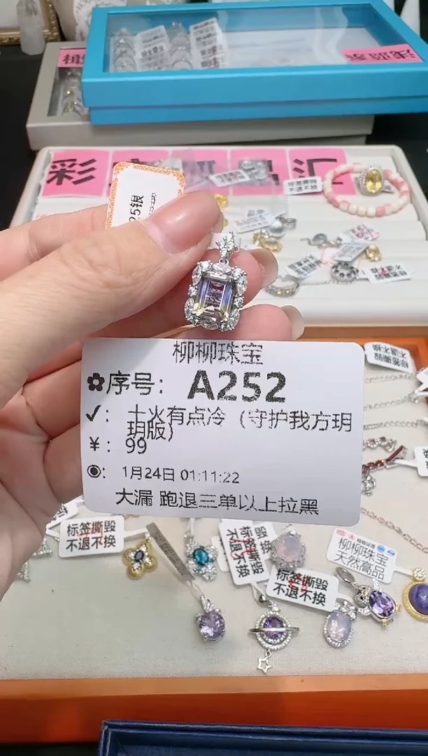 【闪购商品】水晶颈饰银S925镶嵌多样性发一A252