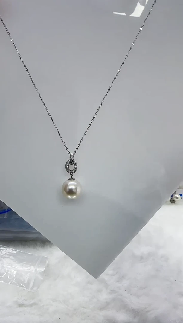 【闪购商品】淡水珍珠DA银S925镶嵌b633 白珠吊坠13