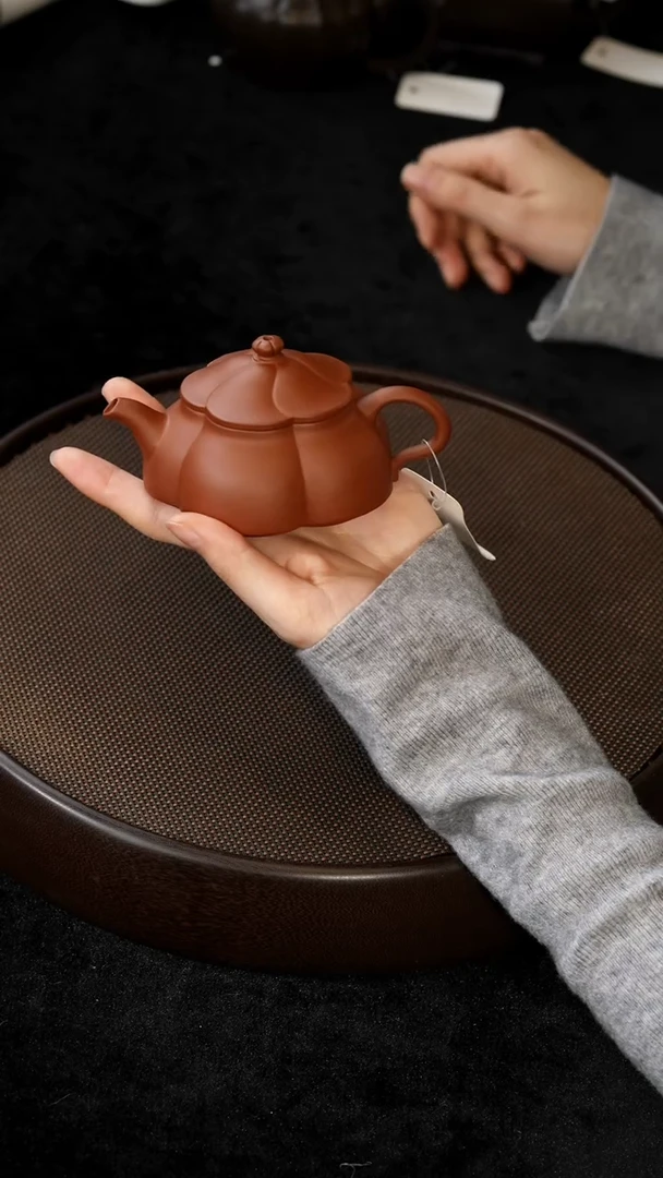 茶壶紫砂GHQ15640底槽清筋纹海棠160CC