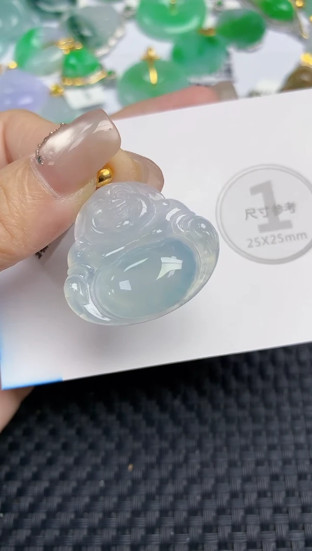 颈饰18K金镶嵌翡翠 天然缅甸A货翡翠百元以上9元证书费自理