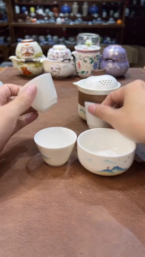 真的很便宜超好看会开片的旅行茶具