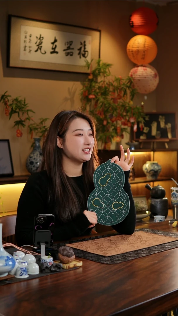 【闪购商品】织绣绿色葫芦茶席