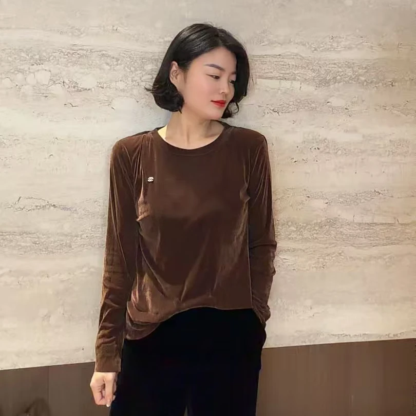 TANTAN 休闲百搭圆领秋冬100植物绒打底衫3312