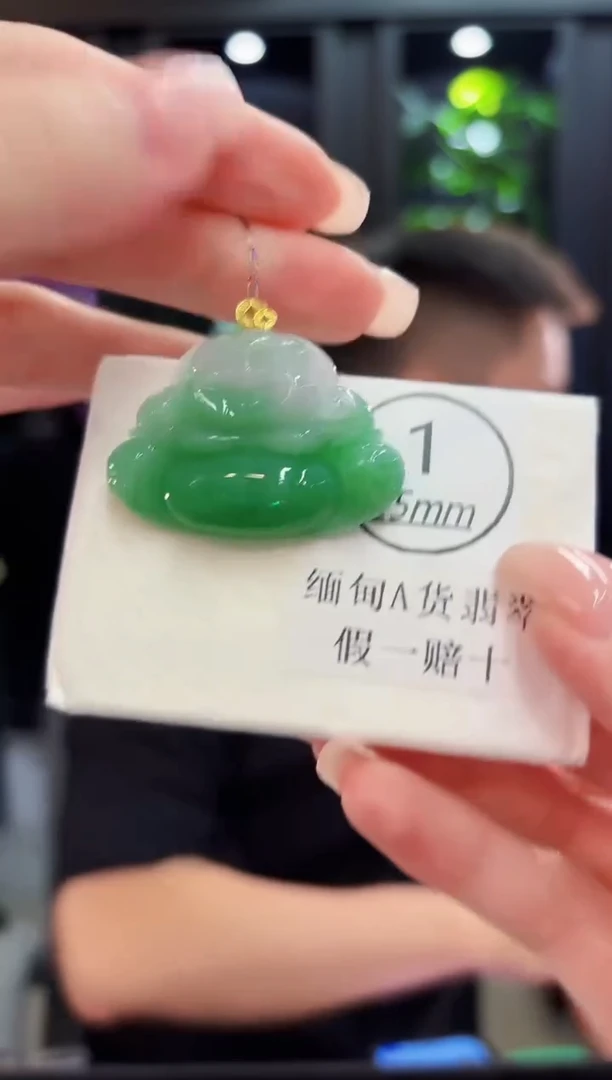 颈饰18K金镶嵌翡翠 缅料A货/支持复检/一件